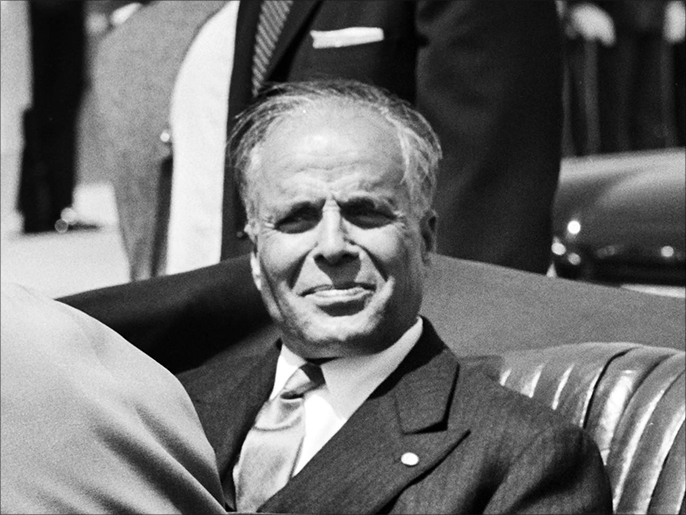A photo taken on May 4, 1961 in Washington shows Tunisian counterpart Habib Bourguiba during his first visit in United States. الحبيب بورقيبة