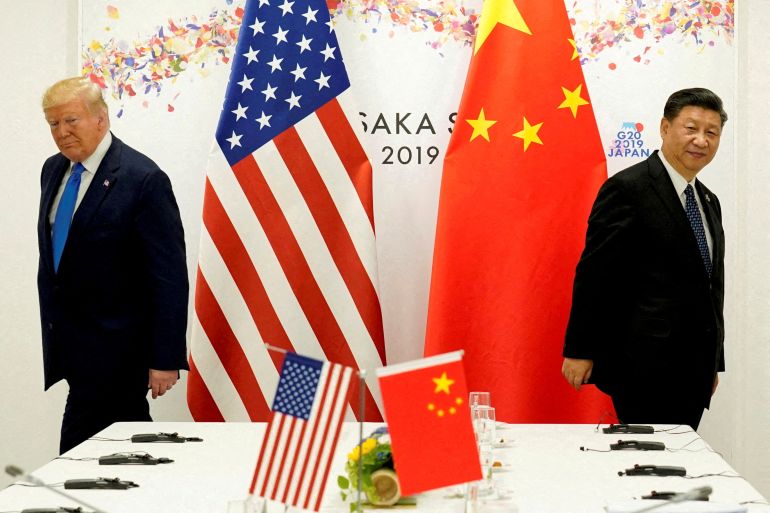 FILE PHOTO: FILE PHOTO: U.S. President Donald Trump attends a bilateral meeting with China's President Xi Jinping during the G20 leaders summit in Osaka, Japan, June 29, 2019. REUTERS/Kevin Lamarque/File Photo/File Photo